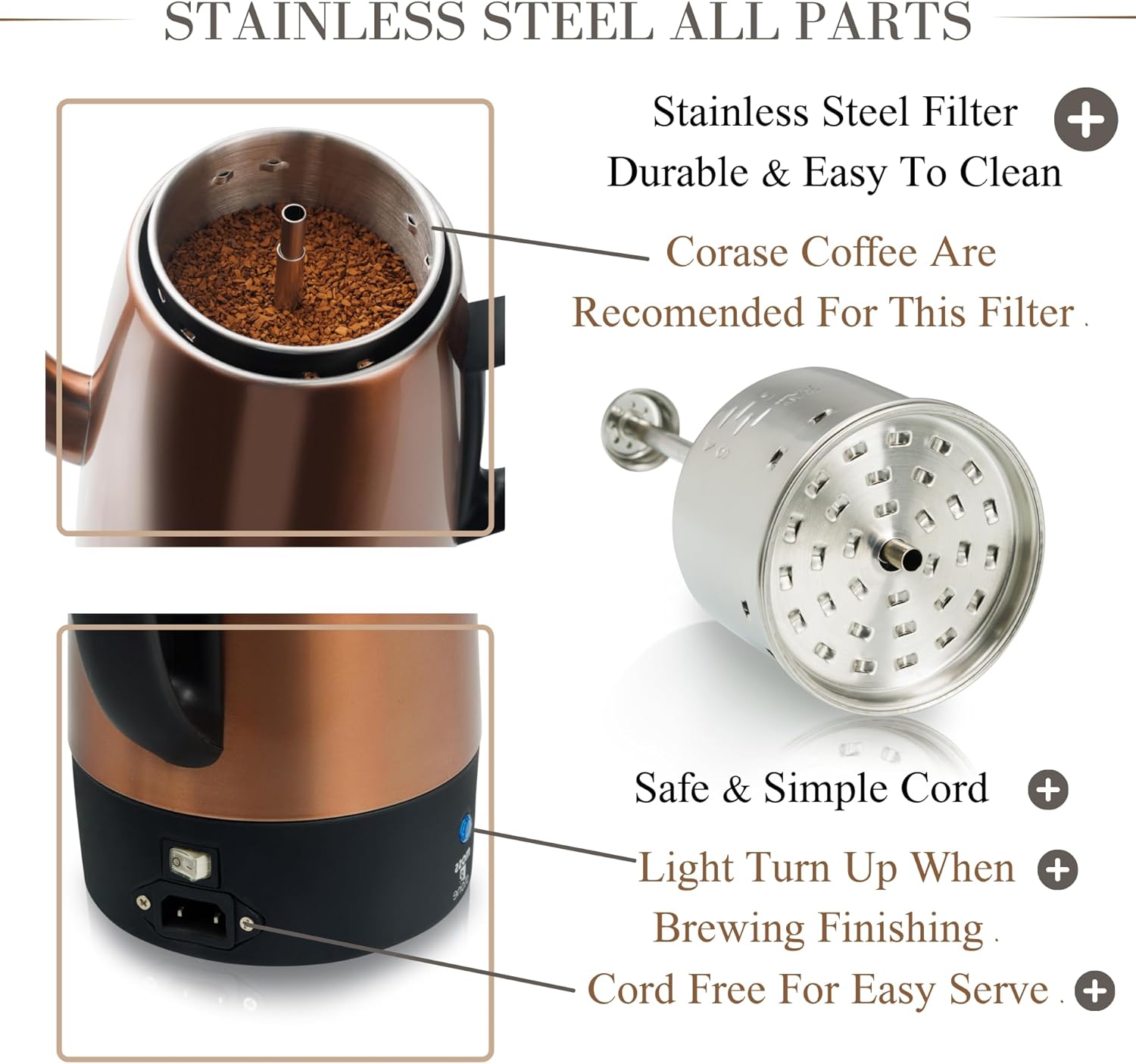 Moss & Stone Electric Coffee Pot 