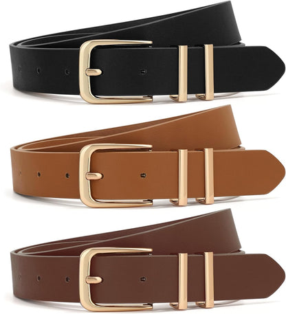 Leather Women Belt with Adjustable Buckle