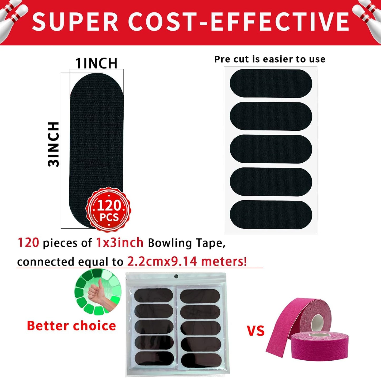 Birllaid 120PCS Bowling Tape