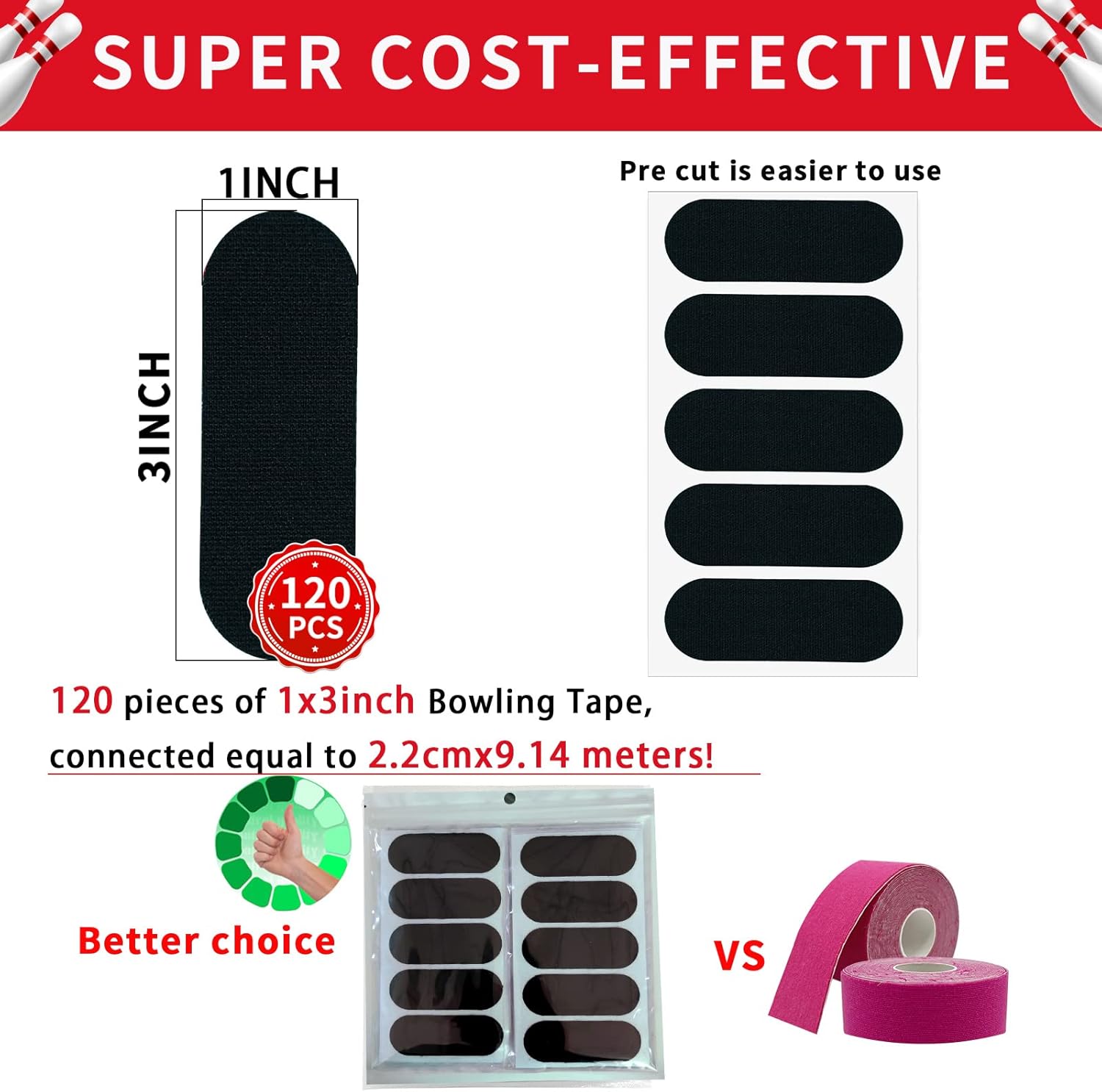 Birllaid 120PCS Bowling Tape
