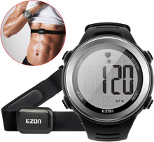 EZON T007 Heart Rate Monitor Watch | Chest Strap HRM | Waterproof Fitness Tracker with Stopwatch & Hourly Chime