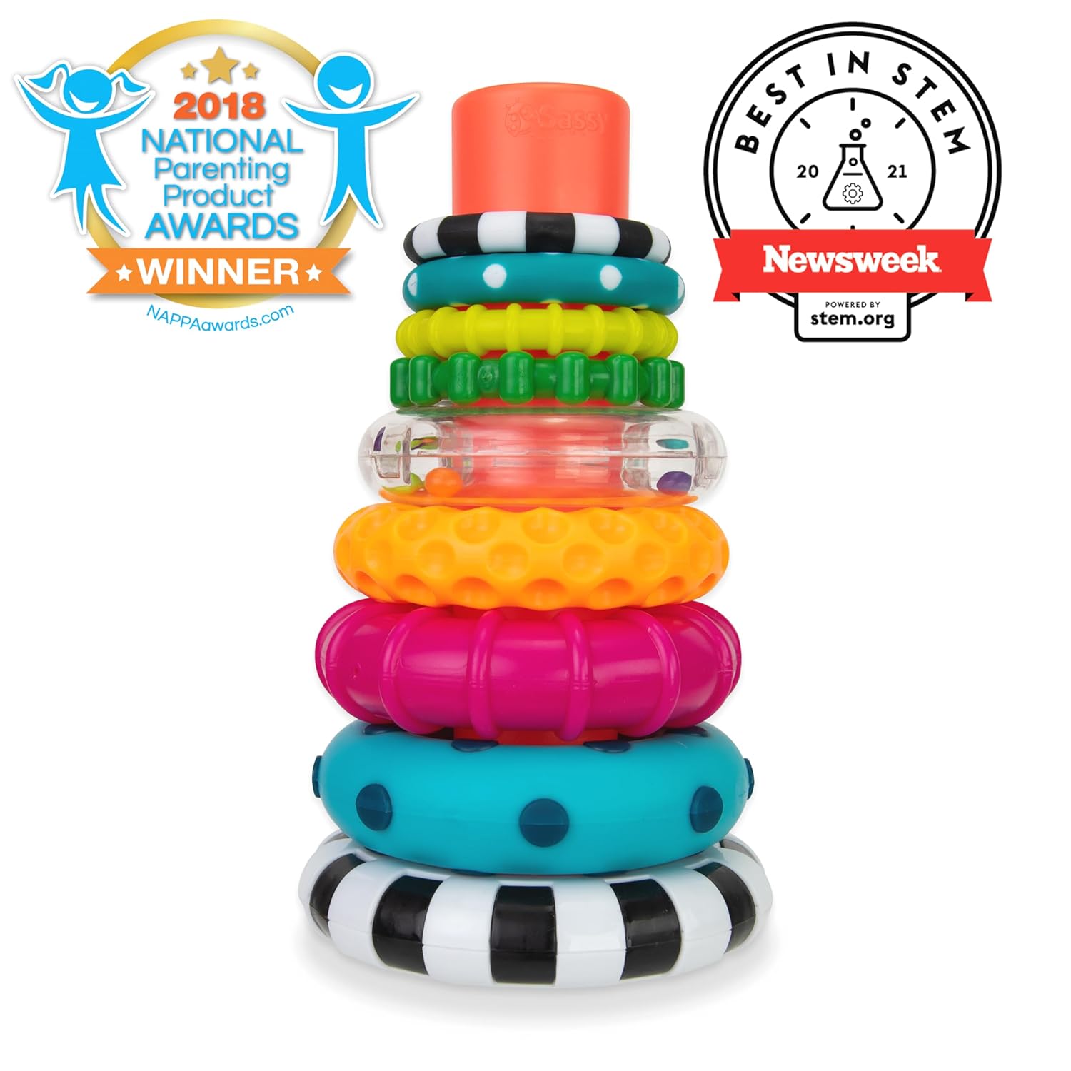 Sassy Stacks stacking ring toy for babies