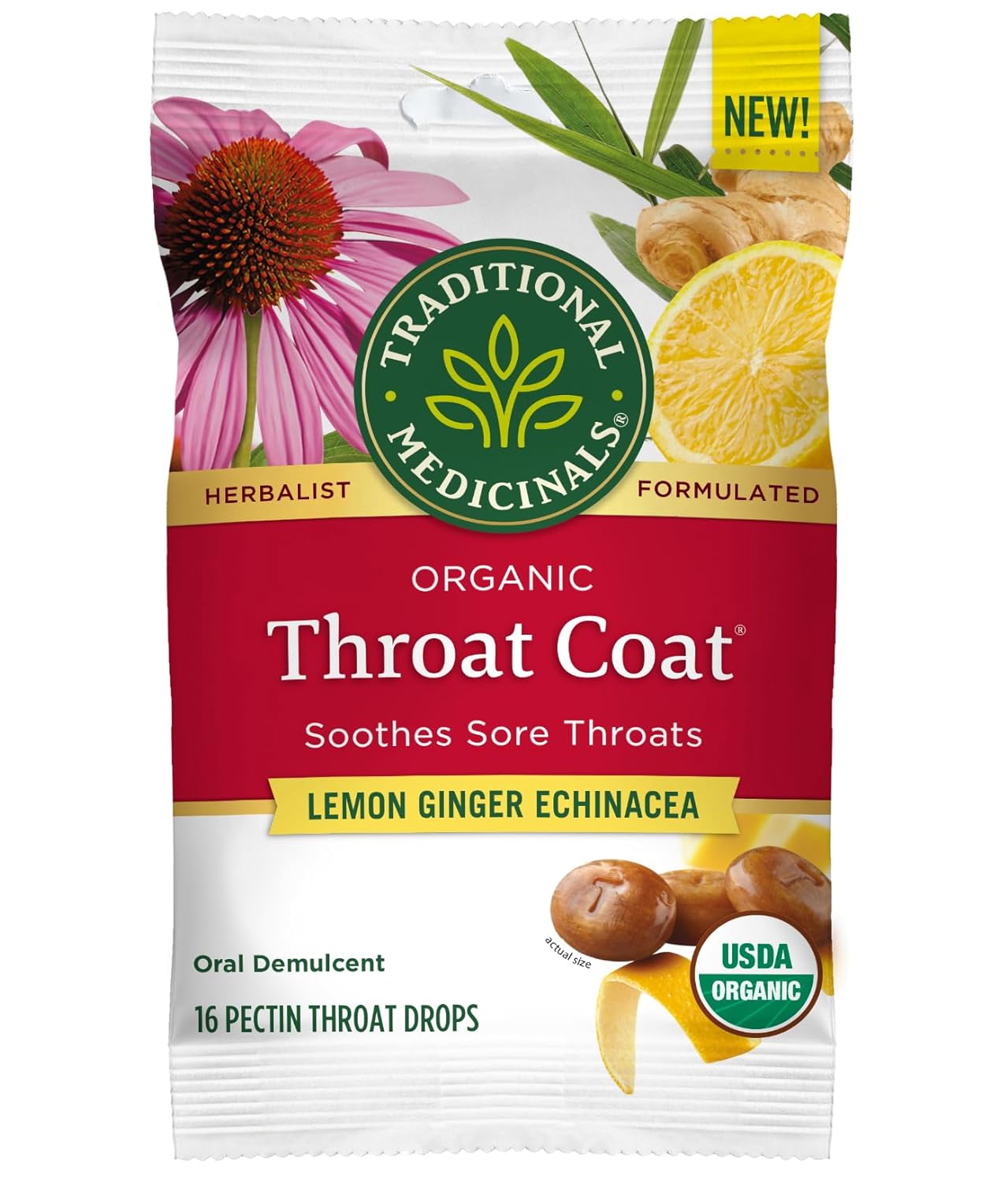 Throat Coat Lemon Ginger Lozenges 