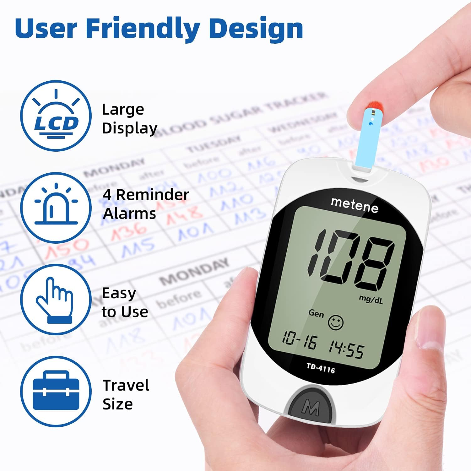 Metene TD-4116 Glucose Monitor Kit