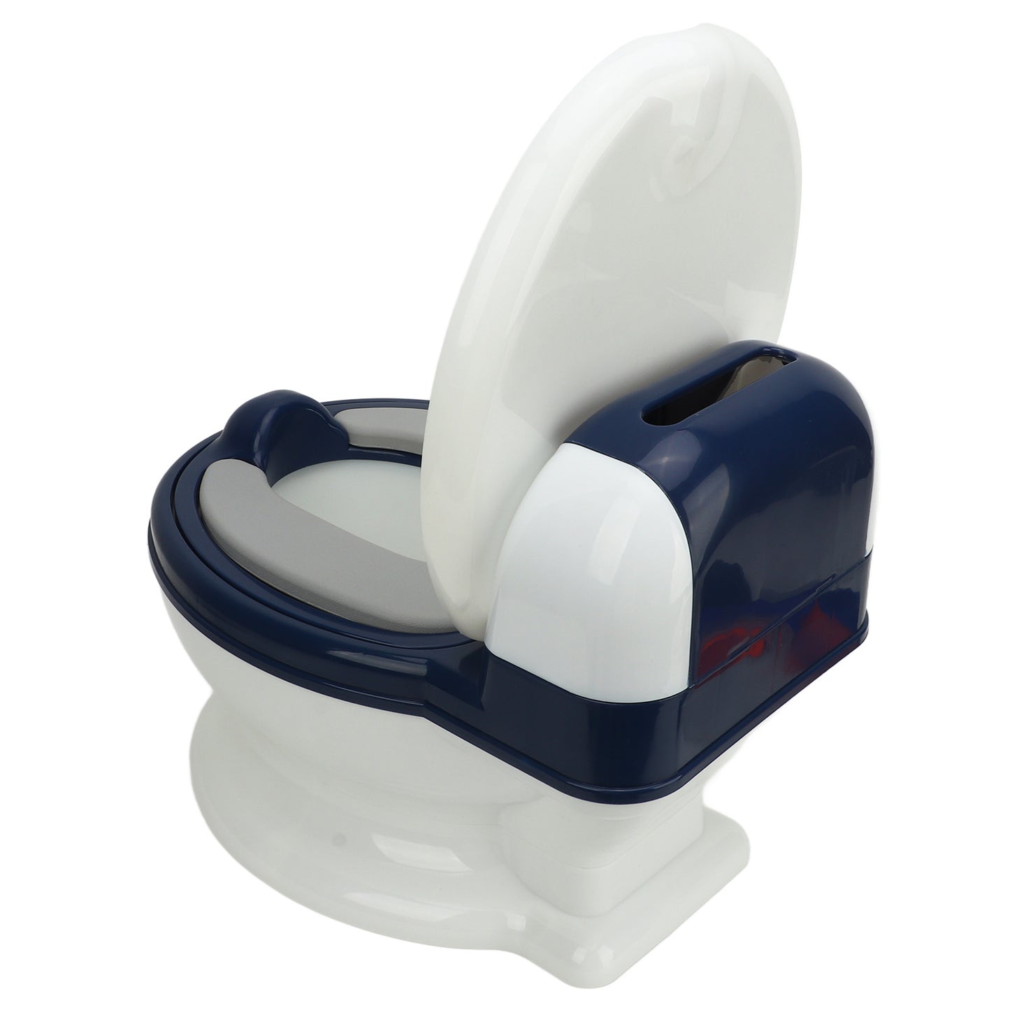 Toddler Transition Potty Trainer Detachable Cleansing Prevent Slip Soft PU Cushion Potty Training Toilet Blue White