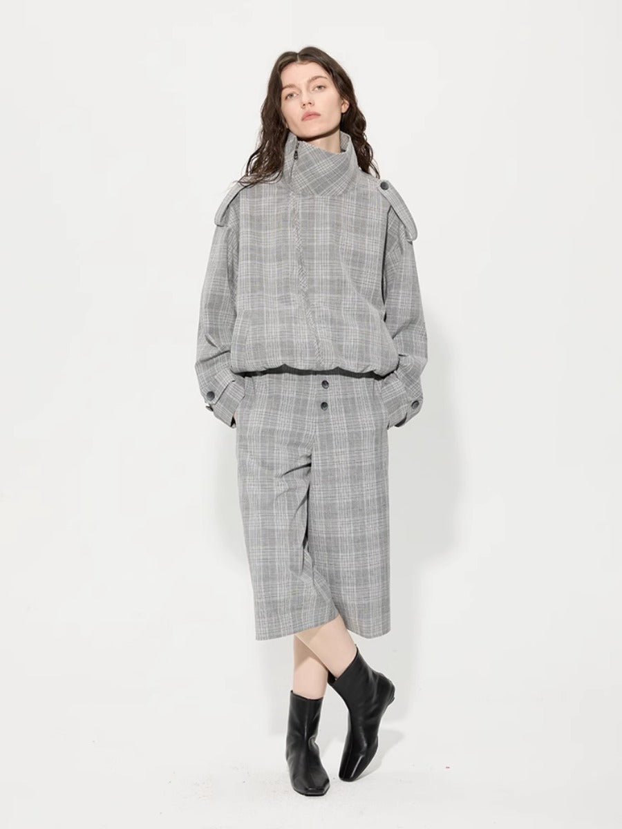 Houndstooth Jacket and Cropped Pants Set