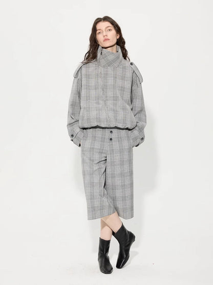 Houndstooth Jacket and Cropped Pants Set