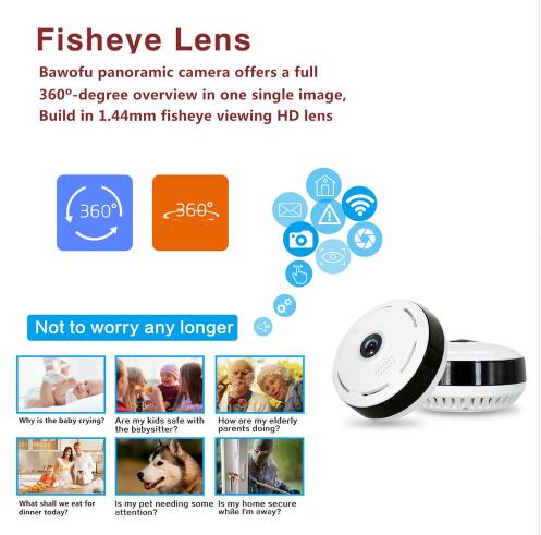360 degree home security camera with iOS and Android support