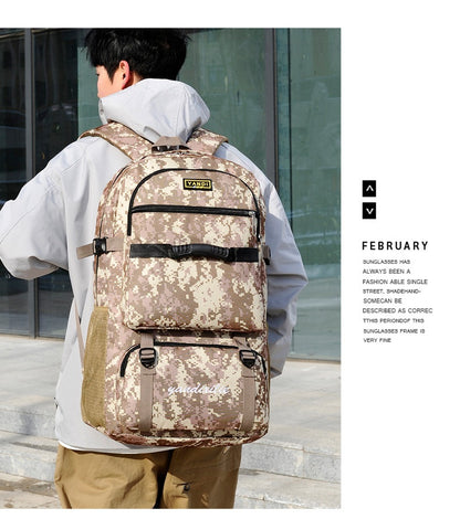 Only Self Pickup-Expanding Backpack, Durable And Retro Style Backpack, Super Large Capacity Hiking Backpack, Job-related Travel Backpack, Camping Luggage Bag