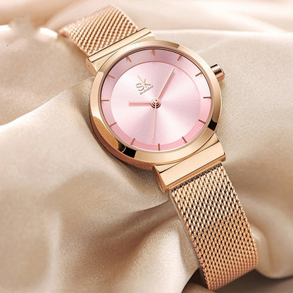 Slim faux leather watch