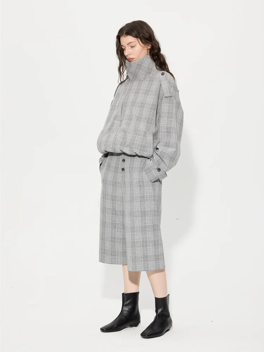 Houndstooth Jacket and Cropped Pants Set