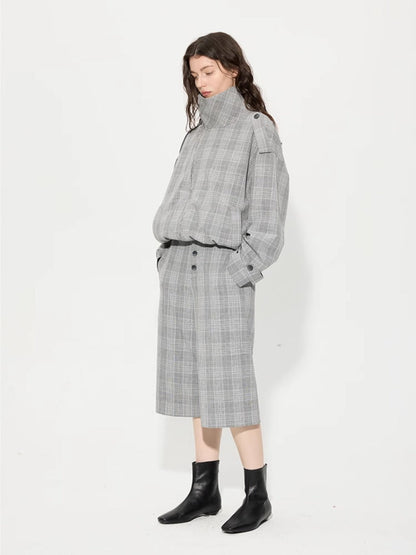 Houndstooth Jacket and Cropped Pants Set