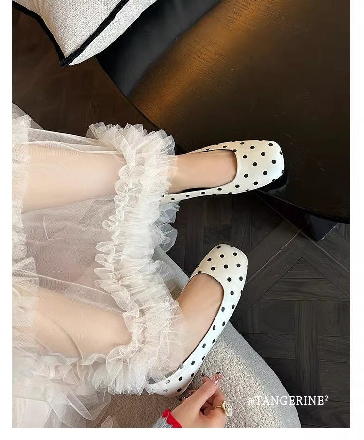 2026 Spring Retro Ballet Flats For Women-French Square Toe Slip-On Loafers, Vintage Grandma Shoes