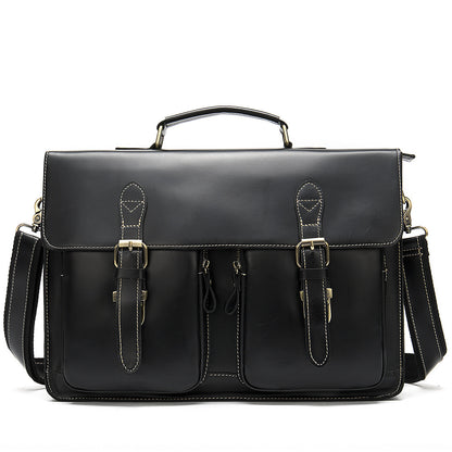 Genuine Leather Mens Shoulder Fashion Saddle Leather Crossbody Casual Messenger Bag