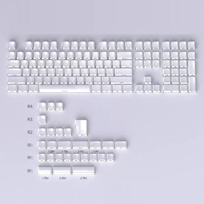 Crystal Jelly Side-engraved Keycaps For A 136-key Compact Full-size Keyboard