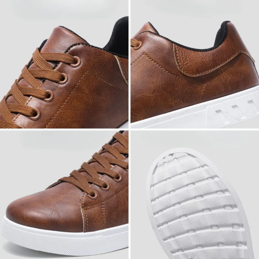 Stylish leather shoes with white sole B3K9L2H1Z