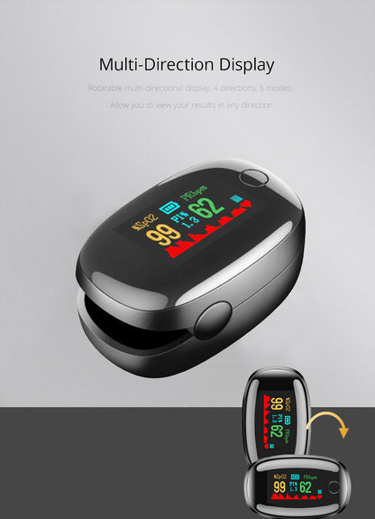 Portable pulse oximeter with one-touch operation and OLED screen