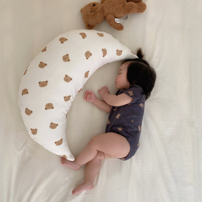 Simple Printed Cartoon Baby Sleeping Crescent Pillow