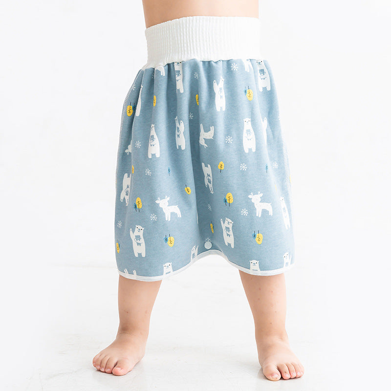 Baby Waterproof Skirt Baby Diapers Training Pant Waterproof Leak-proof Washable Cotton