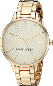Gold-Tone Women's Floral Dial Watch
