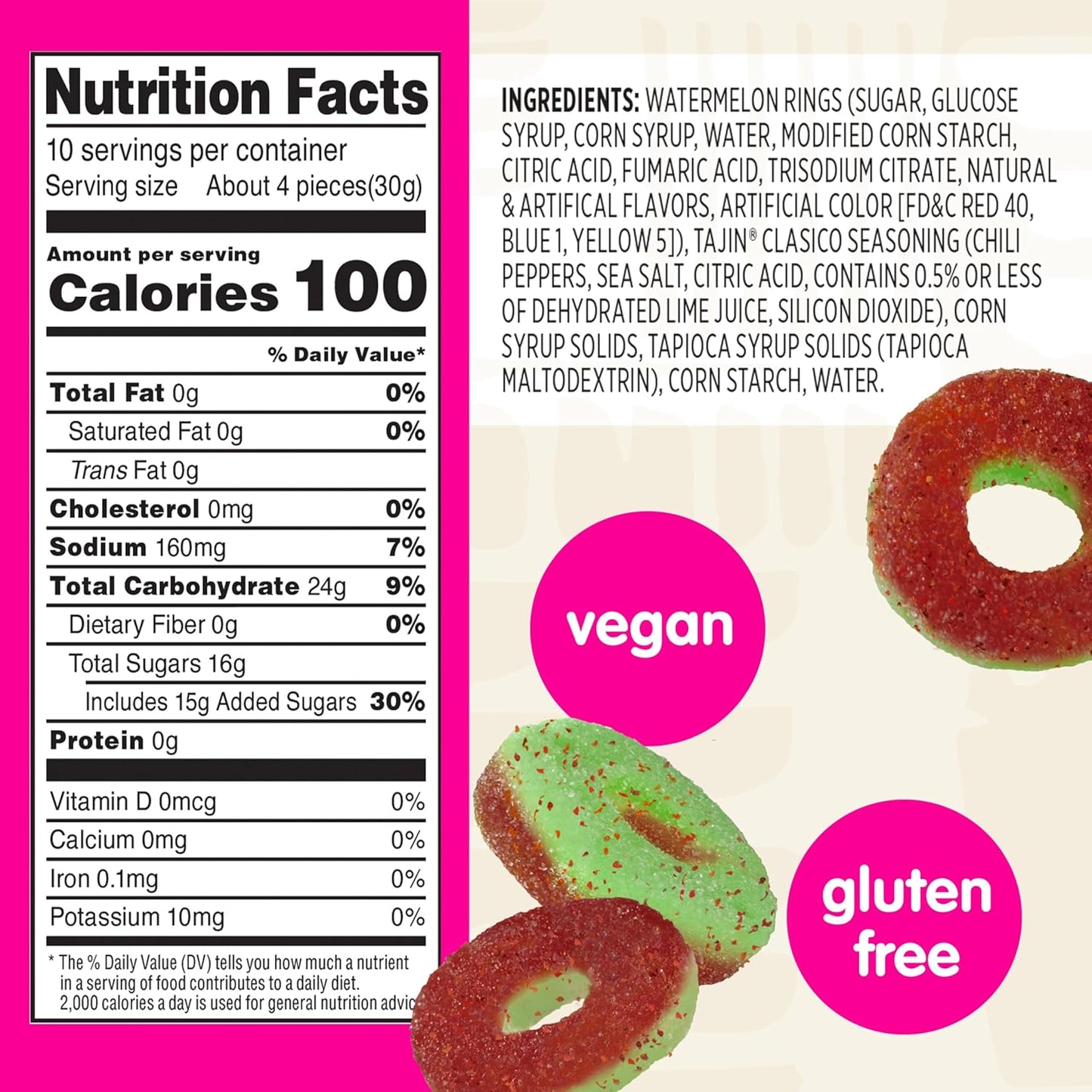 Snak Club Tajin Watermelon Rings 