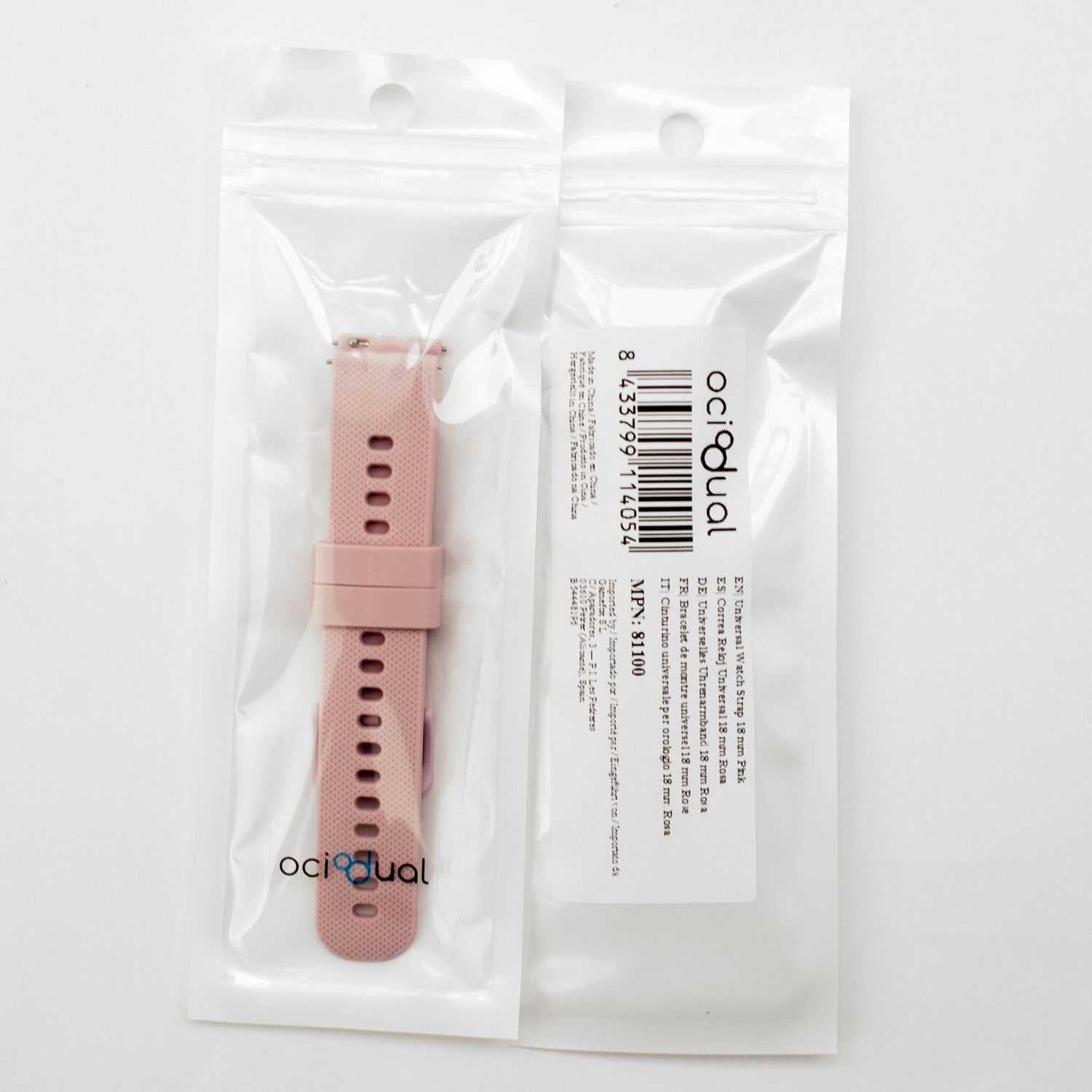 Garmin Venu2S Compatible Silicone Watch Strap - Pink 18mm Sport Band