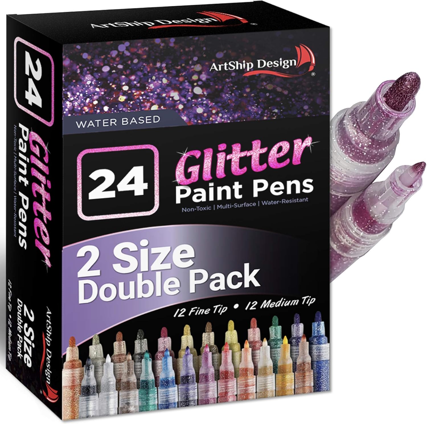 ArtShip Design 10 Black Acrylic Paint Pens