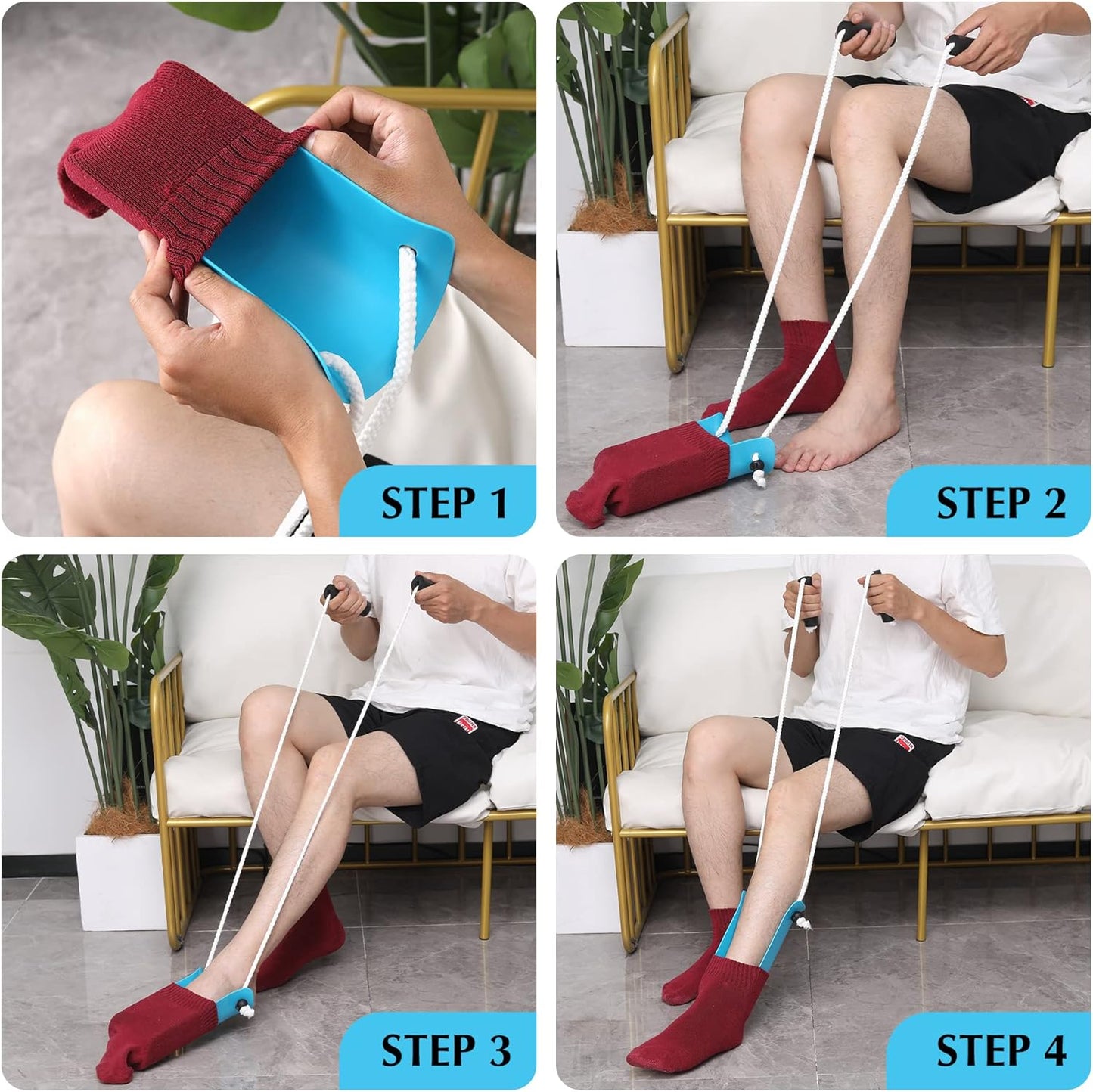 Wide Sock Aid with Foam Handles