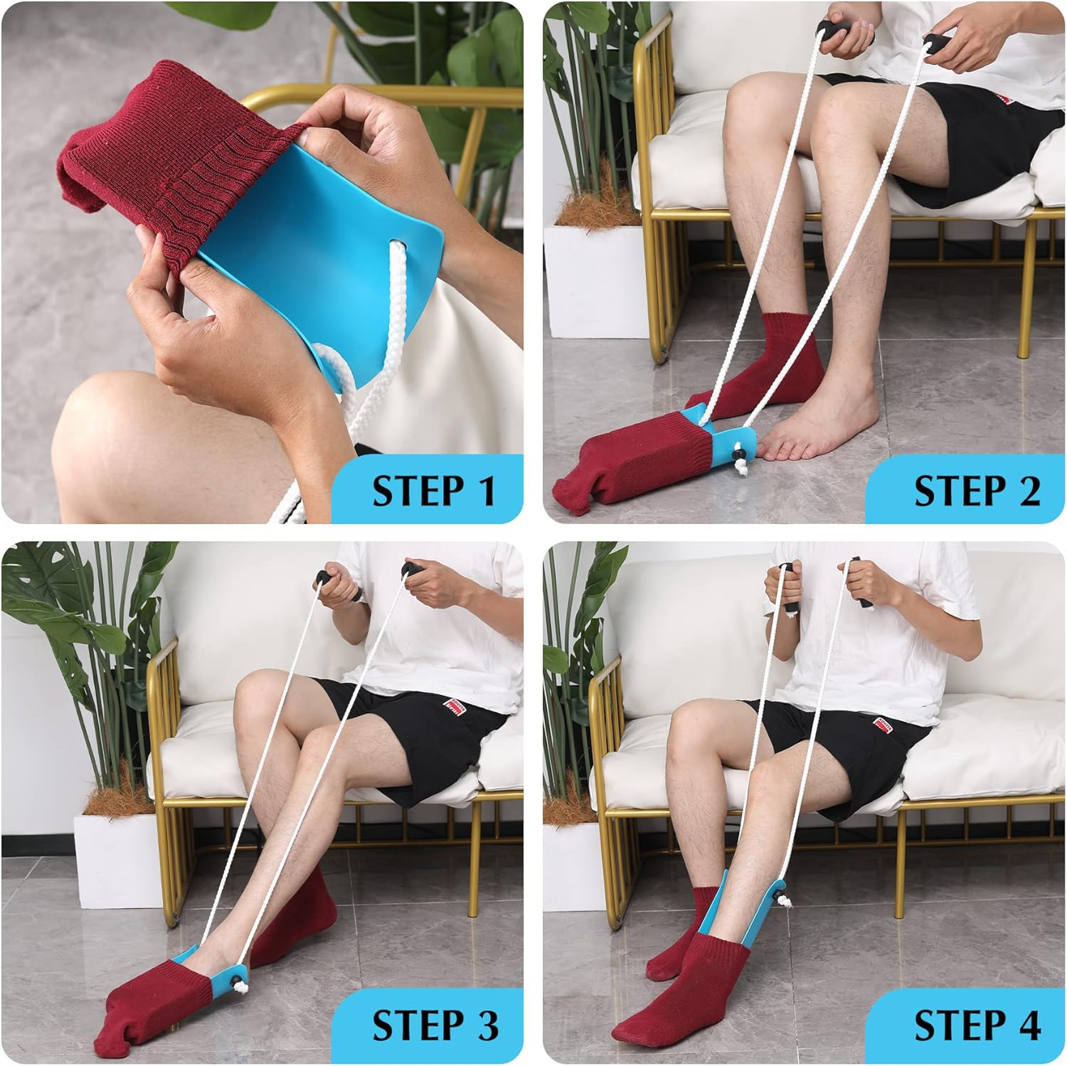 Wide Sock Aid with Foam Handles