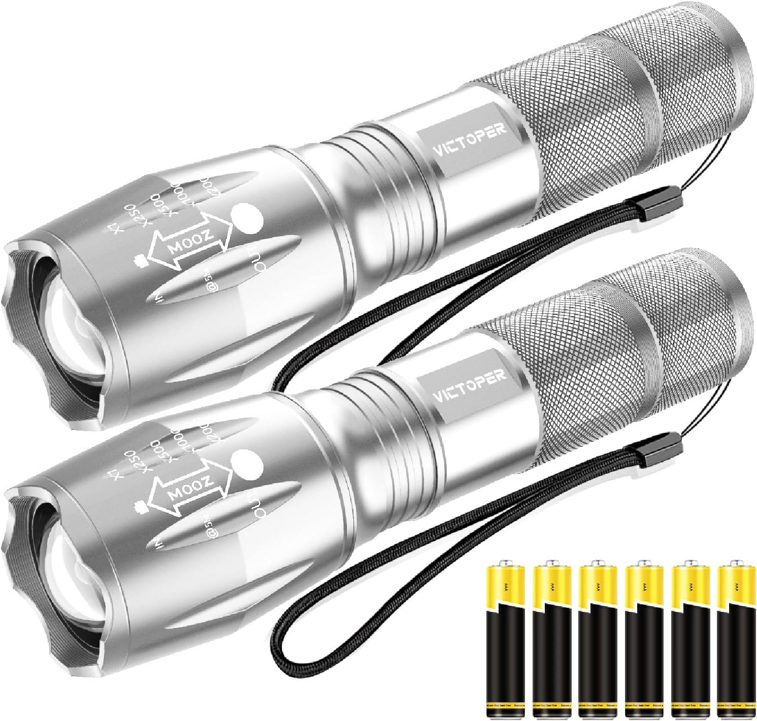 Victoper LED Flashlight 2 Pack 
