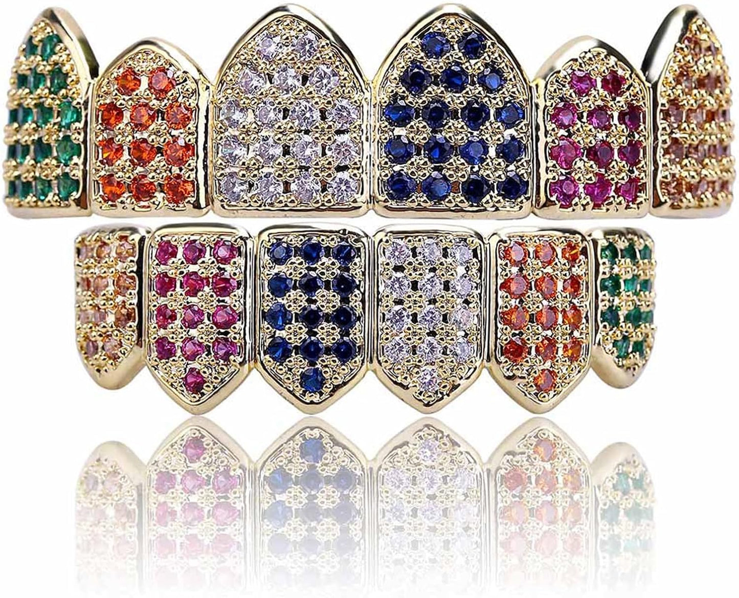 18K Gold Plated Iced Out Teeth Grills