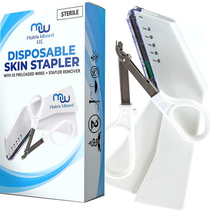 Disposable skin stapler with remover tool


