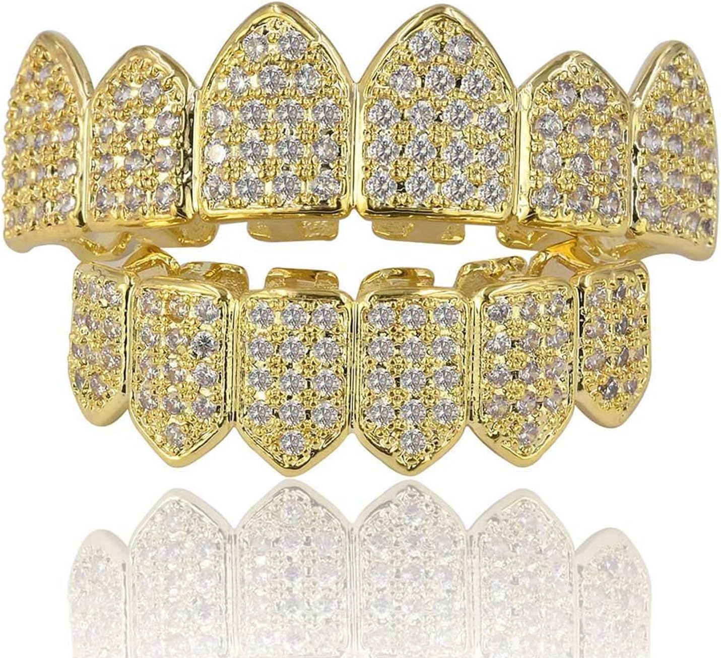 18K Gold Plated Iced Out Teeth Grills
