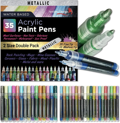 ArtShip Design 10 Black Acrylic Paint Pens