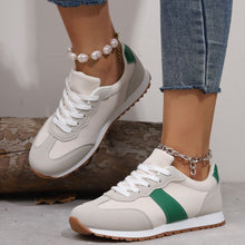 KayBee & Co Leather Contrast Rounded Toe Flats Sneakers