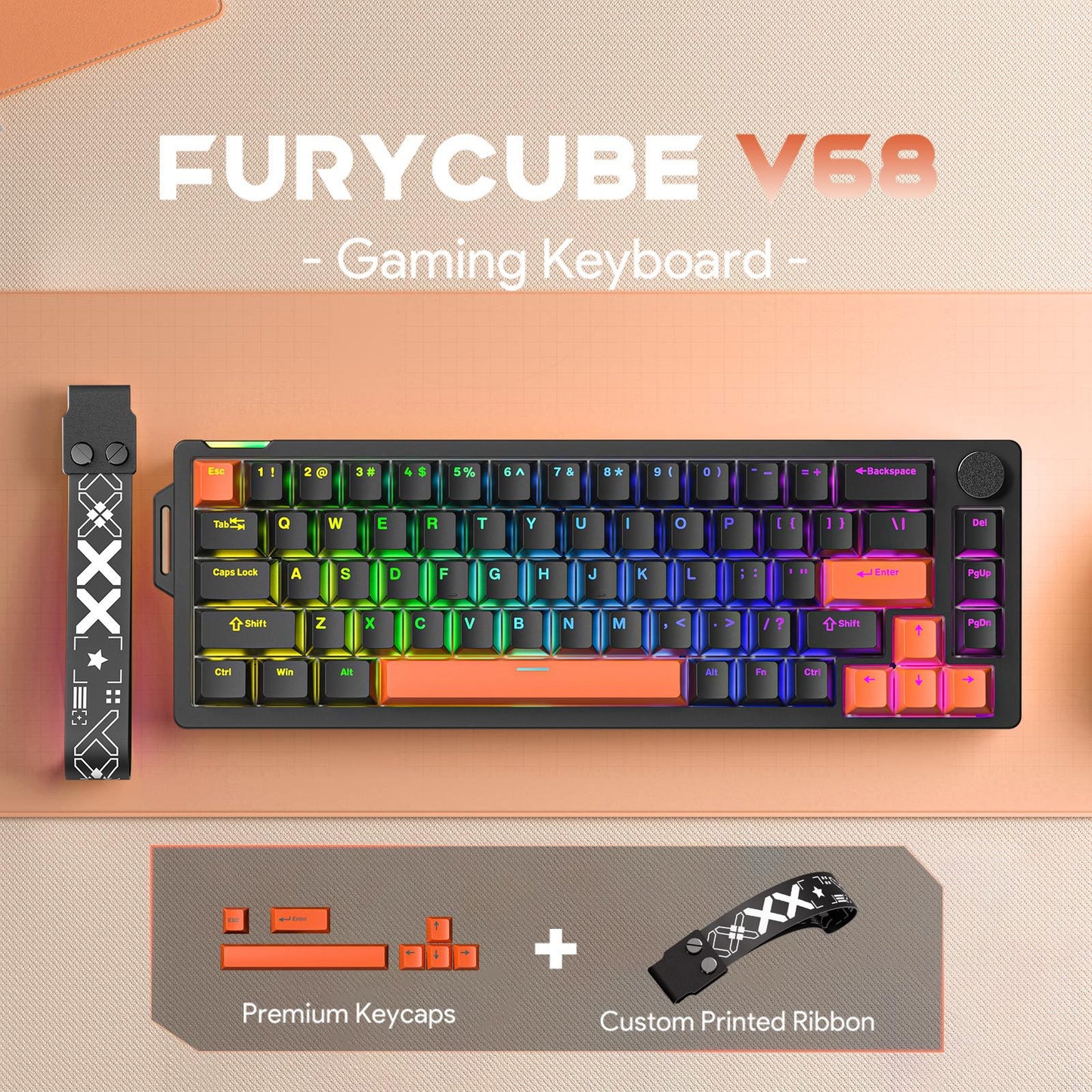 FURYCUBE V68 Wired Mechanical Keyboard