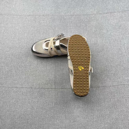2026 Summer New Korean Style Hollow Mesh Mary Jane Shoes For Women, Fashion Versatile Comfort Soft Flat Loafers