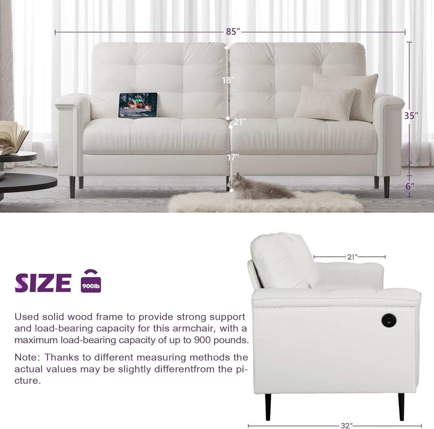  Faux Leather sofa