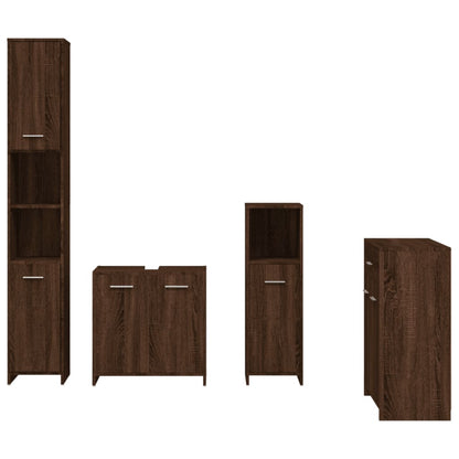 Bathroom Furniture Set Brown Oak Engineered Wood Standard