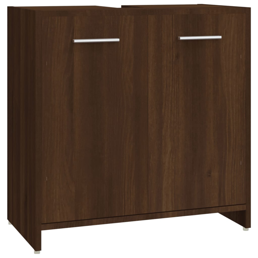Bathroom Furniture Set Brown Oak Engineered Wood Standard