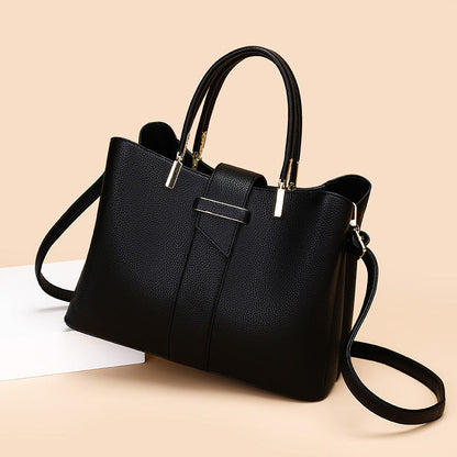 Retro crossbody handbag for women stylish bucket shoulder bag black