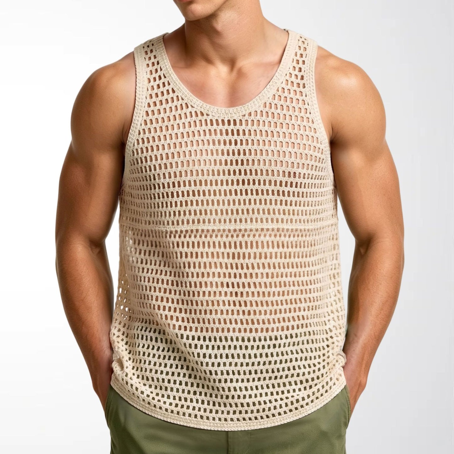 Fitness All-Match Mesh Sleeveless Top Men's Clothing