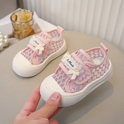 Children's Breathable Single Mesh Sports Shoes, Versatile And Fashionable Soft Soled Baby And Girl Walking Shoes