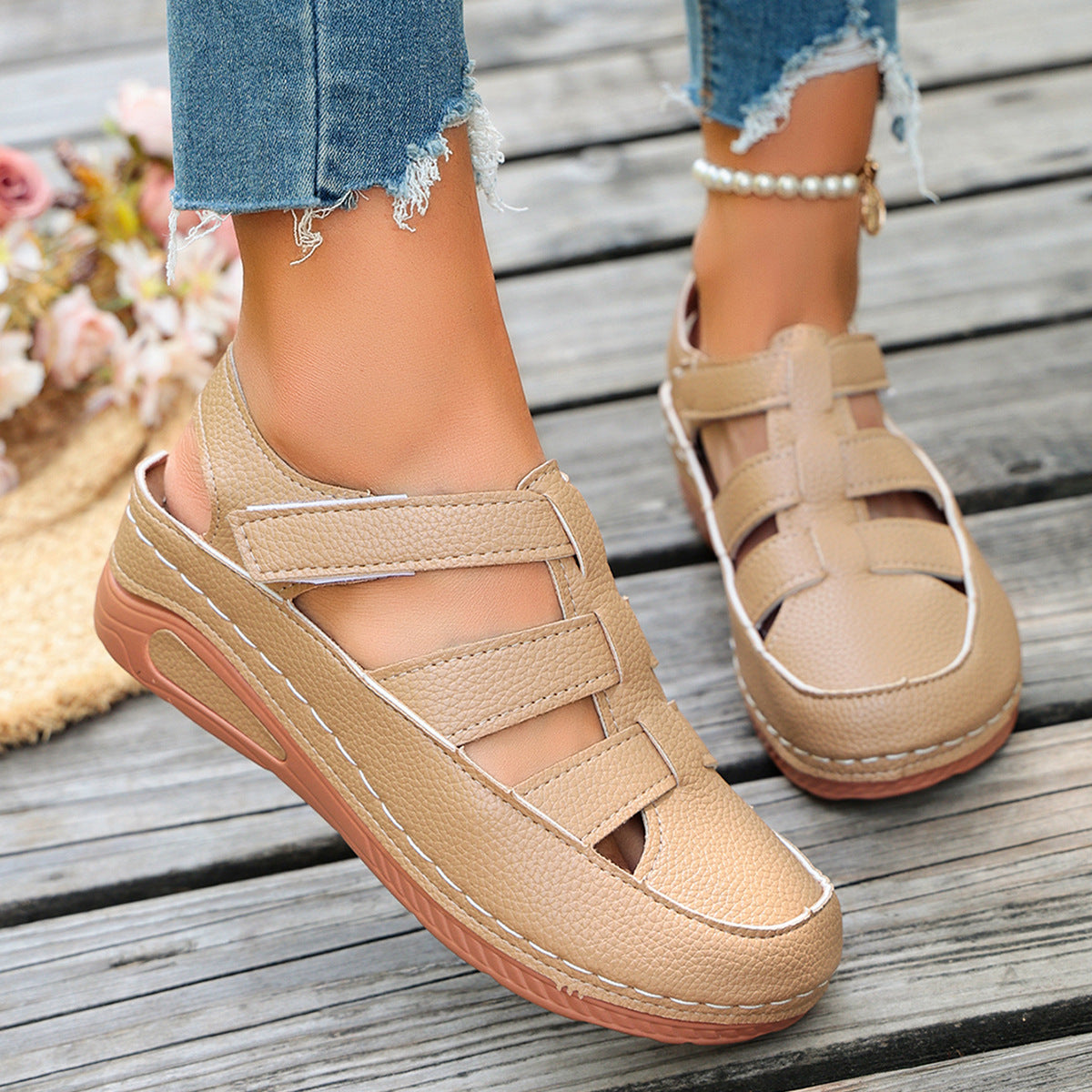 Wedge-heel Comfortable And Breathable Roman-style Shoes