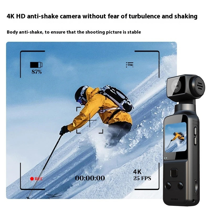 4K pocket action camera with lithium battery and carrying bag