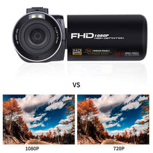 Portable HD camera with built-in lens for point and shoot use