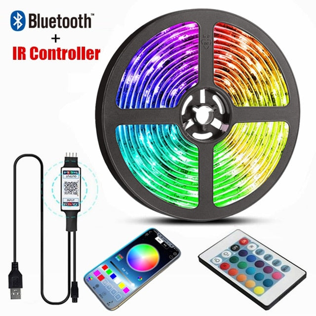 Bluetooth Control RGB Strip Lights for Bedroom and Party Decor