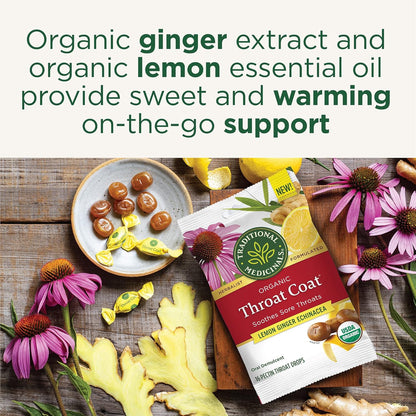 Throat Coat Lemon Ginger Lozenges 