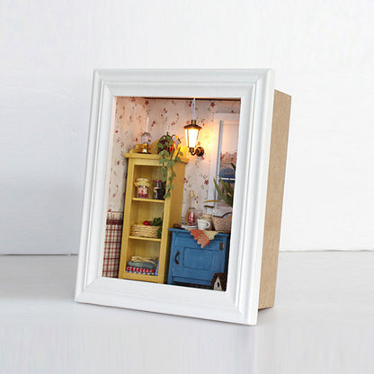 DIY Dollhouse Photo Frame Design Warm House Kit with Furniture Birthday Gifts Home Decoration