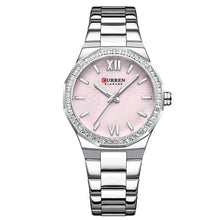 Ladies Roman numeral alloy watch elegant gold and white dial